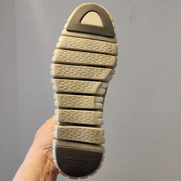 Men's Size 9 Cole Haan Zero Grand OS Grey Perforated Wingtip Oxfords … - Picture 10 of 12